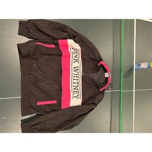 Pink white barstool pullover jacket size medium